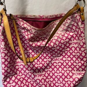 VINTAGE COACH Pink Patterned Shoulder Bag